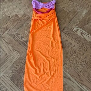 Orange and Purple Maxi Dress